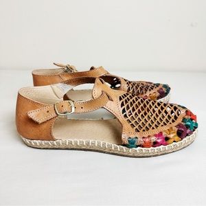Handcrafted leather espadrille sandals